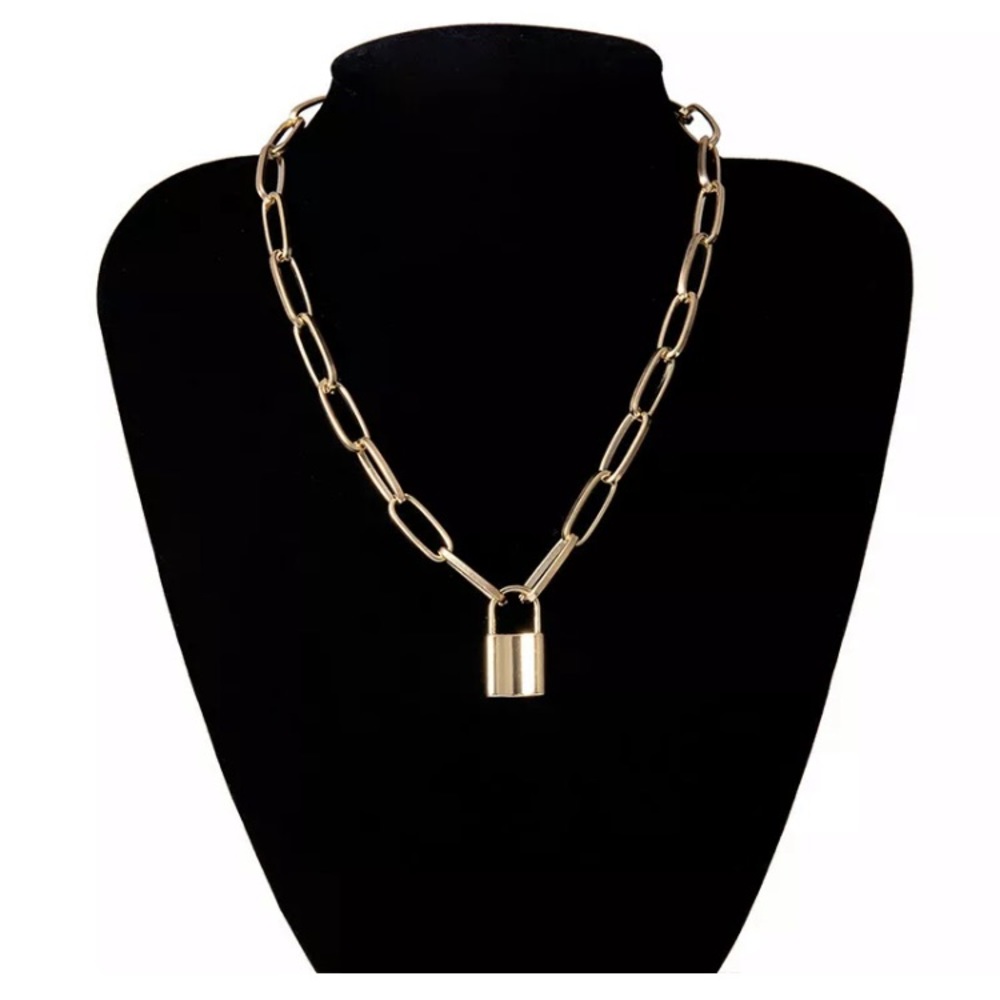 Lock Pendant Necklace - Padlock Charm - Picture 4 of 11